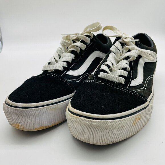 VANS Old Skool Sneakers Mens 7 Black Suede White Skater Y2K Classic - Picture 1 of 9
